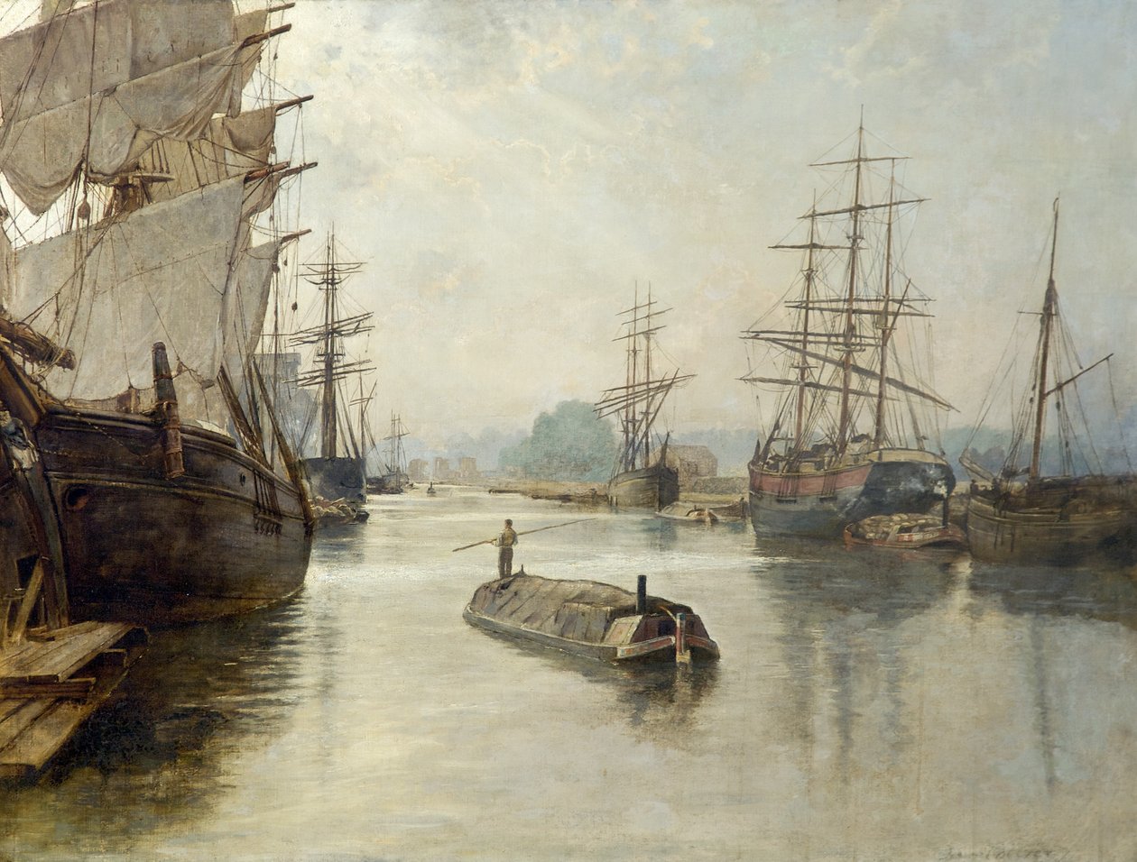 Dársenas de Gloucester, antes de 1922 de John Collier