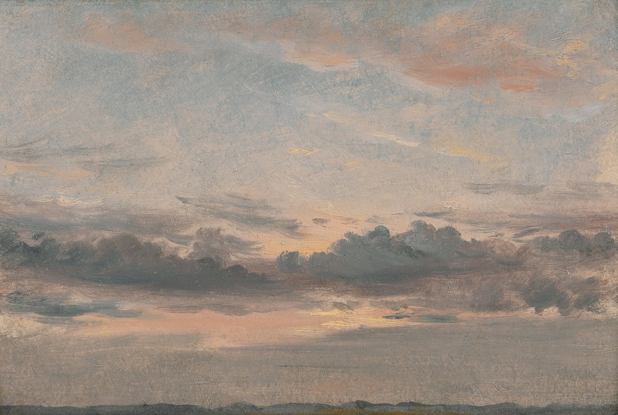 Estudio de nubes, atardecer, ca. 1821 de John Constable