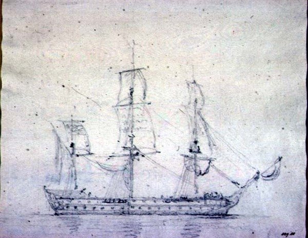 Un barco de guerra de John Constable