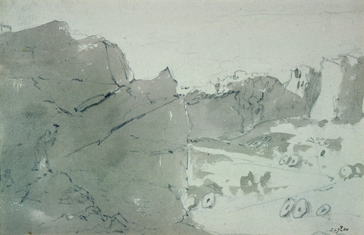 Una cantera de piedras de molino en Derbyshire, 1801 de John Constable
