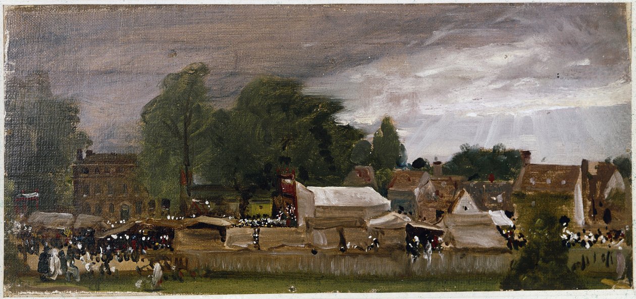 Una feria de pueblo, probablemente en East Bergholt de John Constable