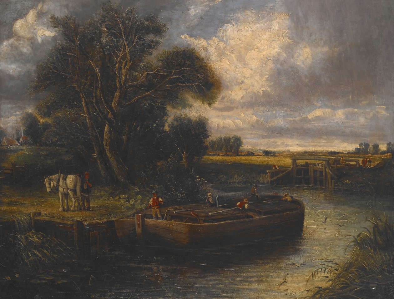 Barcaza en el canal de John Constable
