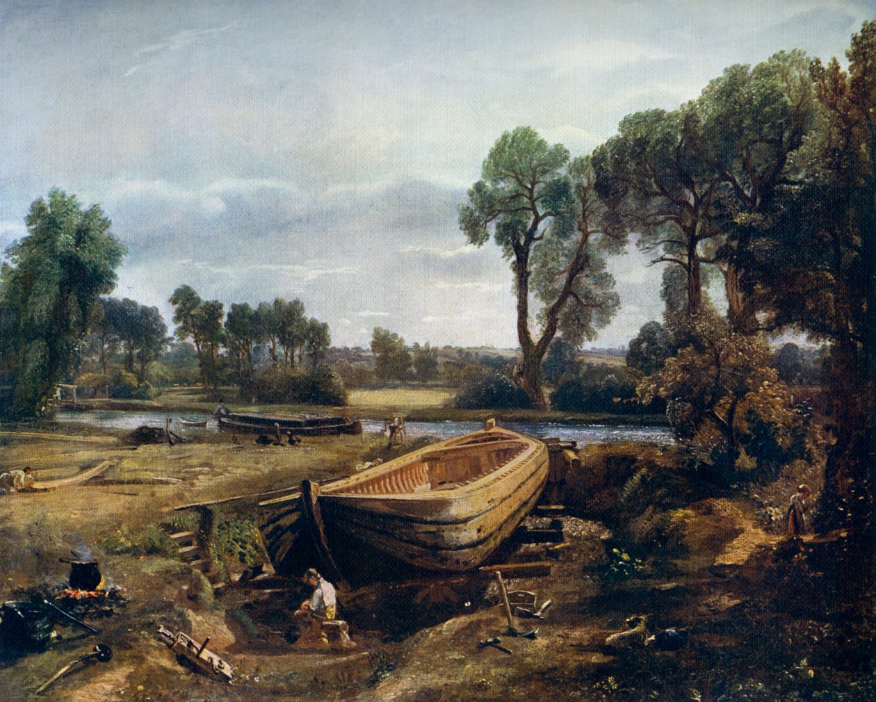 Construcción de barcos cerca del Molino Flatford, 1815, 1912 de John Constable