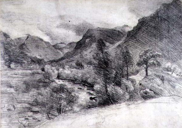 Borrowdale, Mañana, c.1806 de John Constable