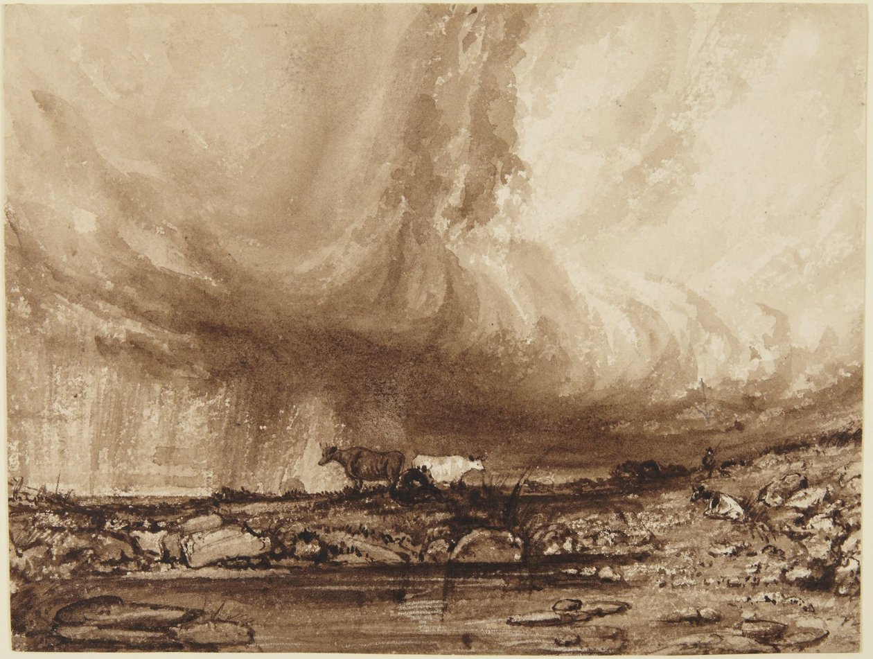 Ganado en una tormenta de John Constable