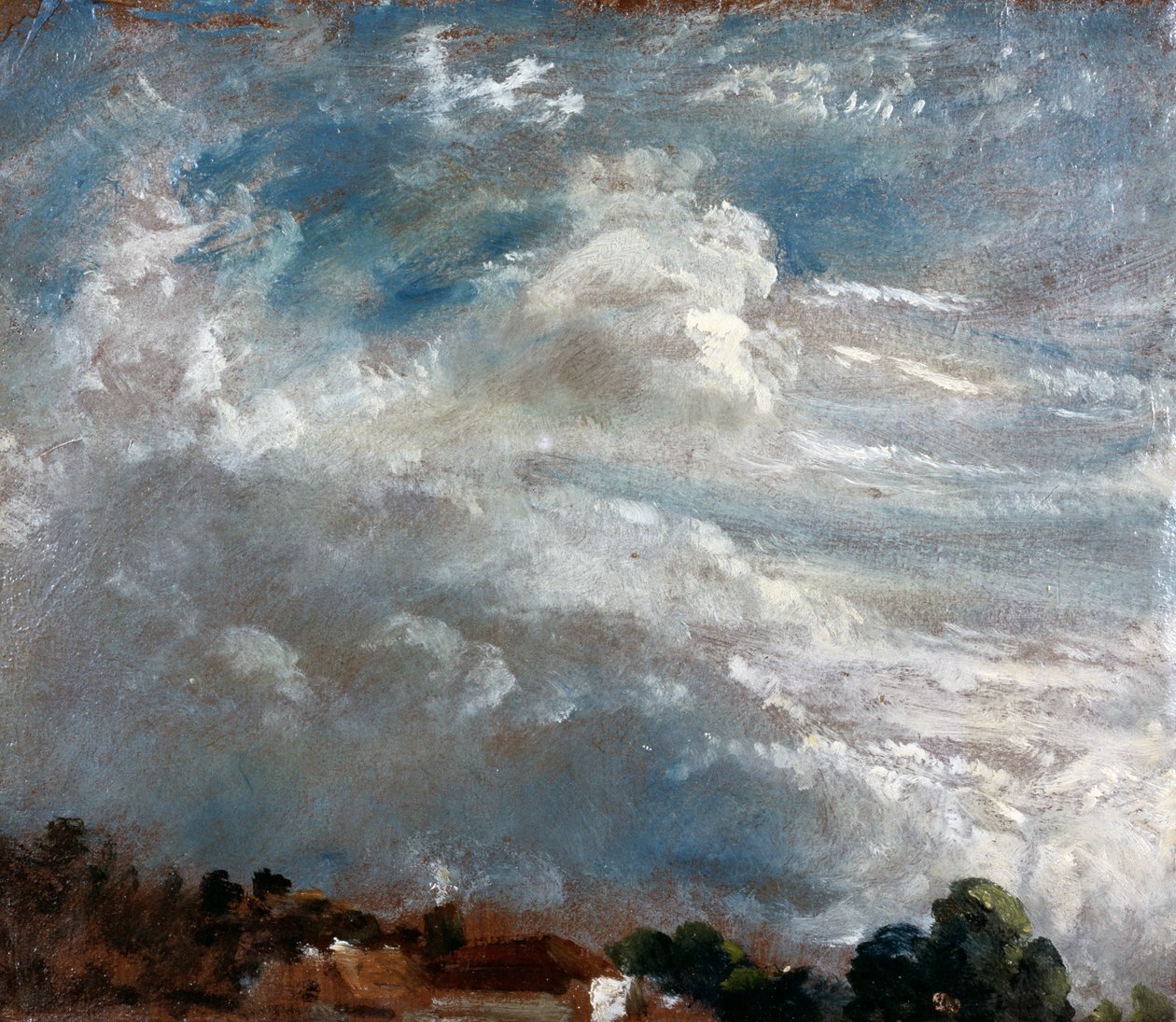 Estudio de nubes: Horizonte de árboles de John Constable