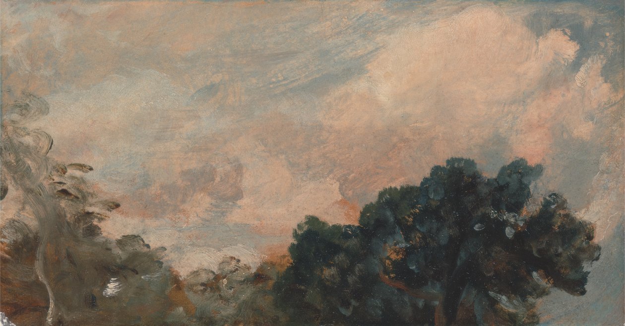Estudio de nubes con árboles, 1821 de John Constable