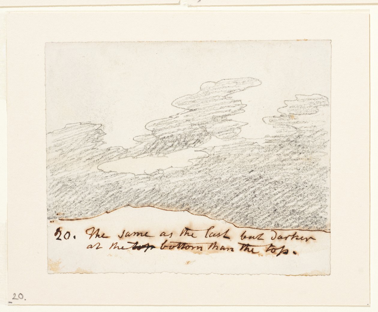 Estudio de nubes (según "Grabados de cielos" de Alexander Cozens), c.1822-23 (grafito sobre papel) de John Constable