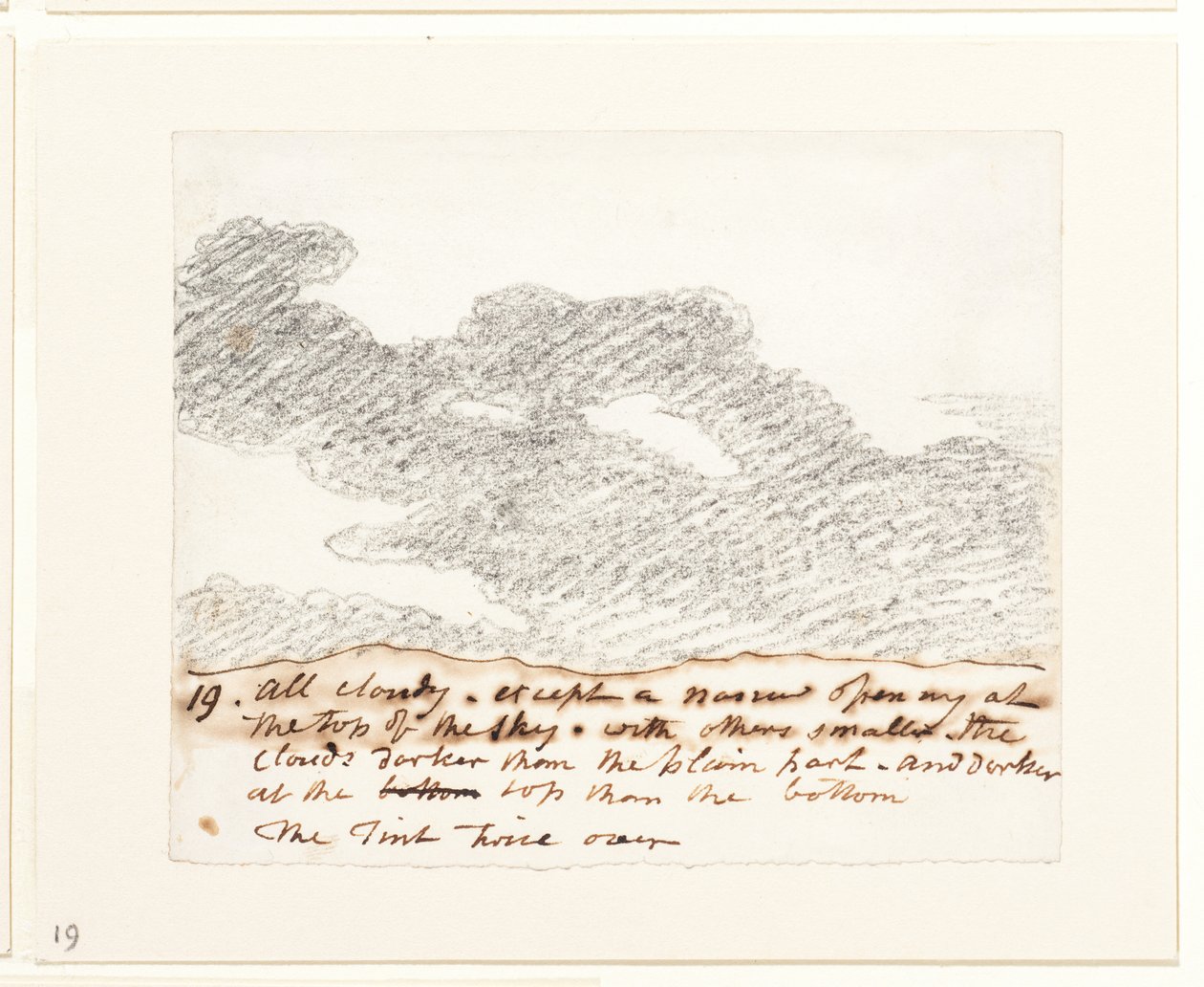 Estudio de nubes (según "Grabados de cielos" de Alexander Cozens), c.1822-23 (grafito sobre papel) de John Constable