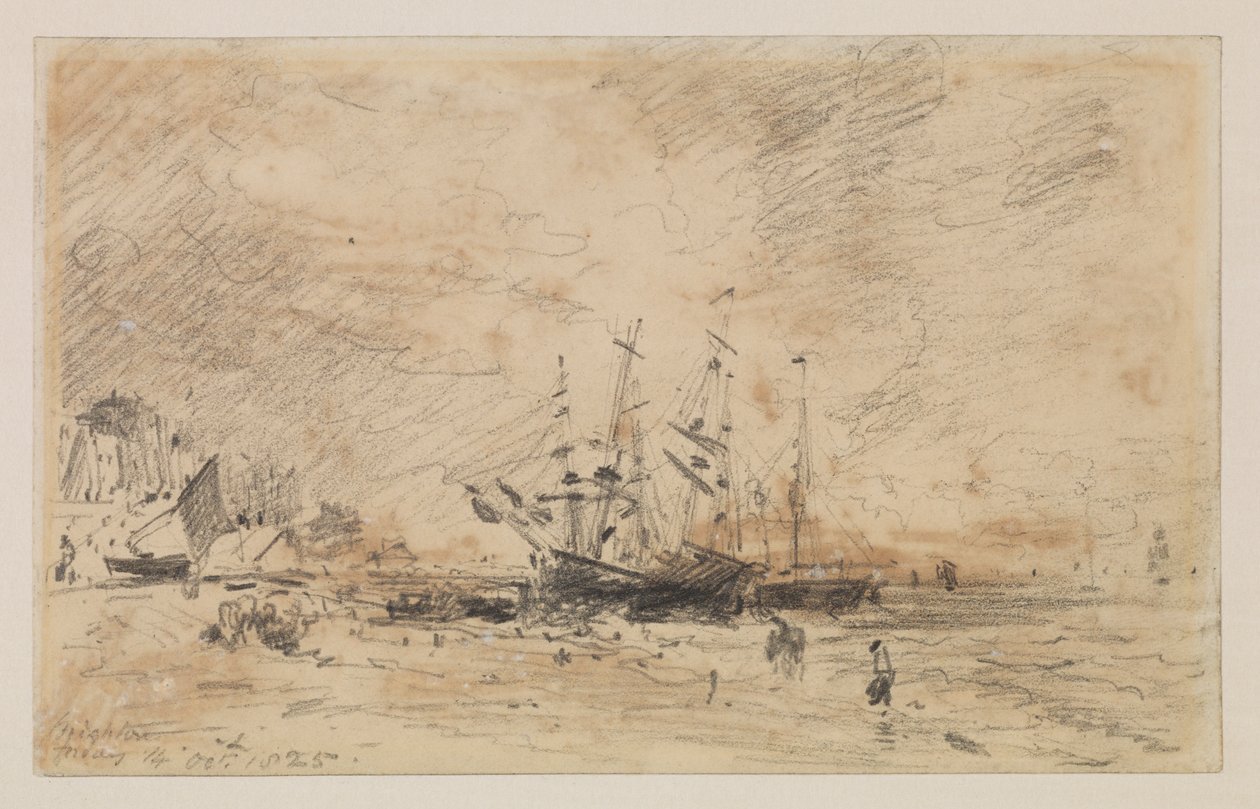 Carboneros en la playa de Brighton, 14 de octubre de 1825 de John Constable