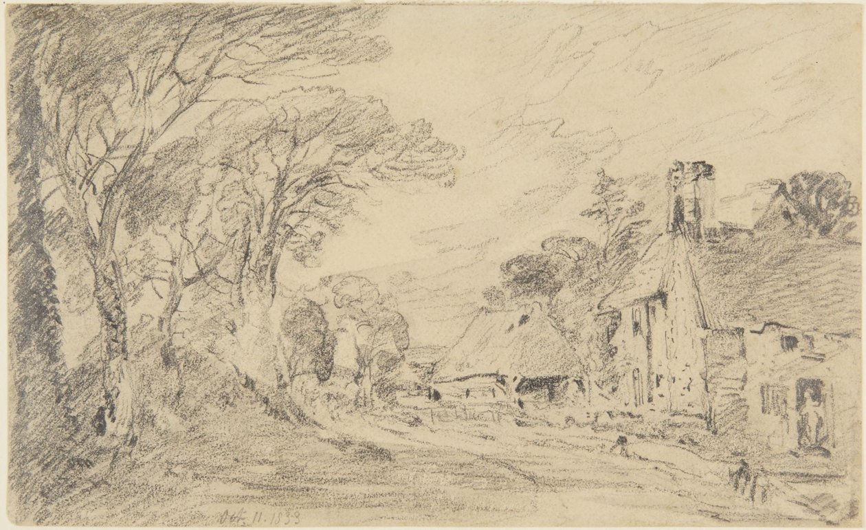 Cabaña y árboles de John Constable