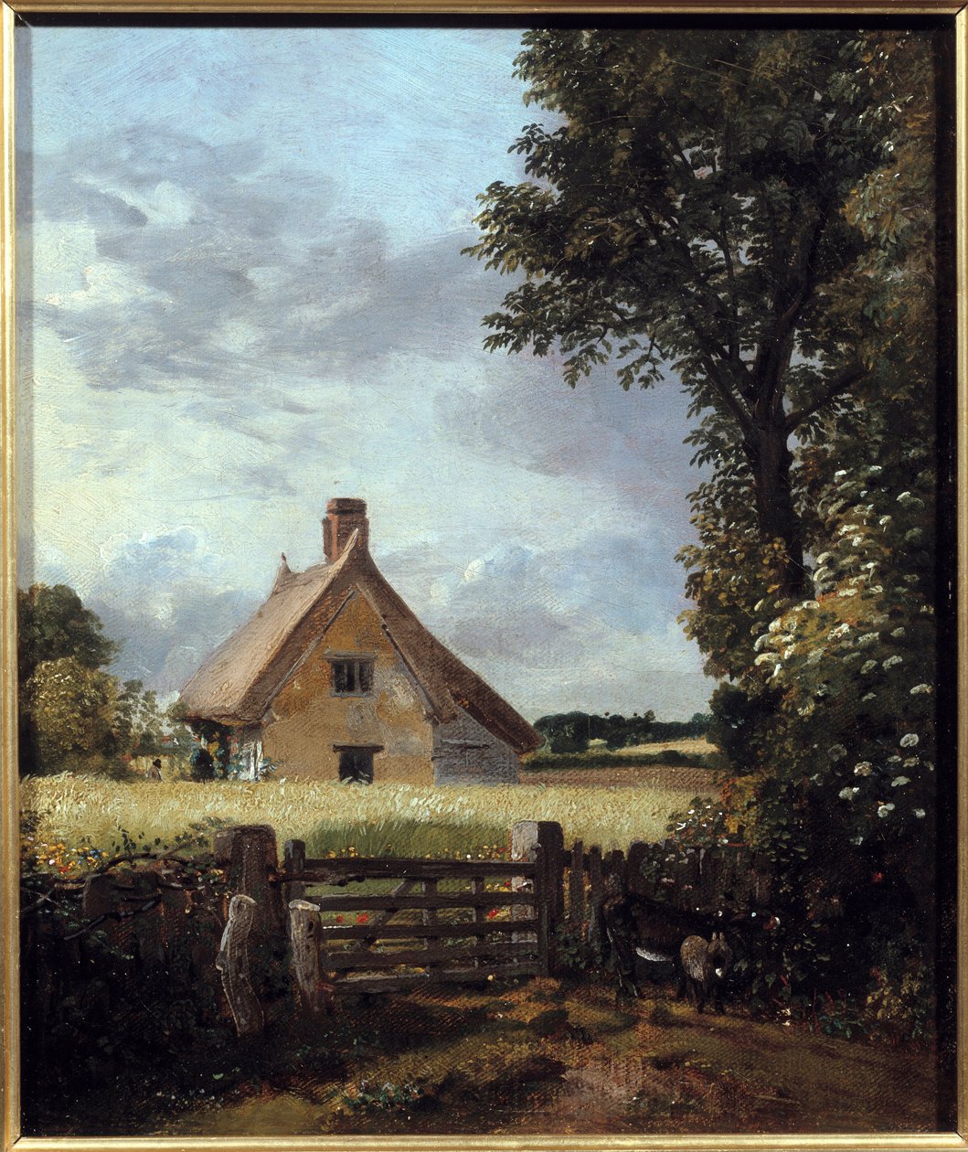 Cabaña en un campo de trigo de John Constable