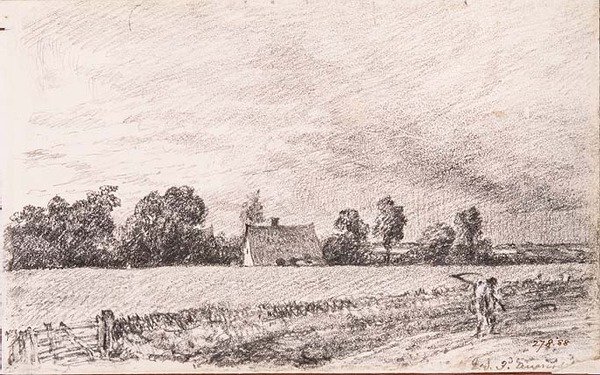 Cabañas y camino, East Bergholt de John Constable