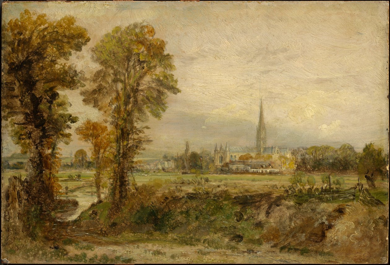 Vista lejana de la catedral de Salisbury de John Constable
