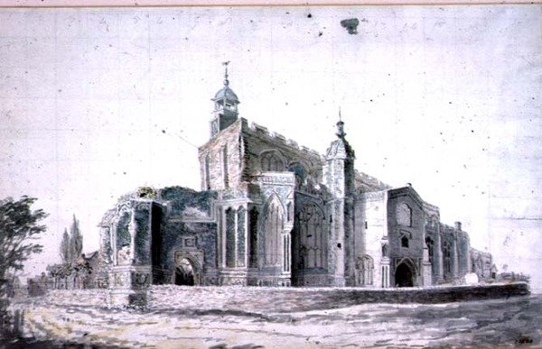Iglesia de East Bergholt: el exterior desde el suroeste (dibujo) de John Constable