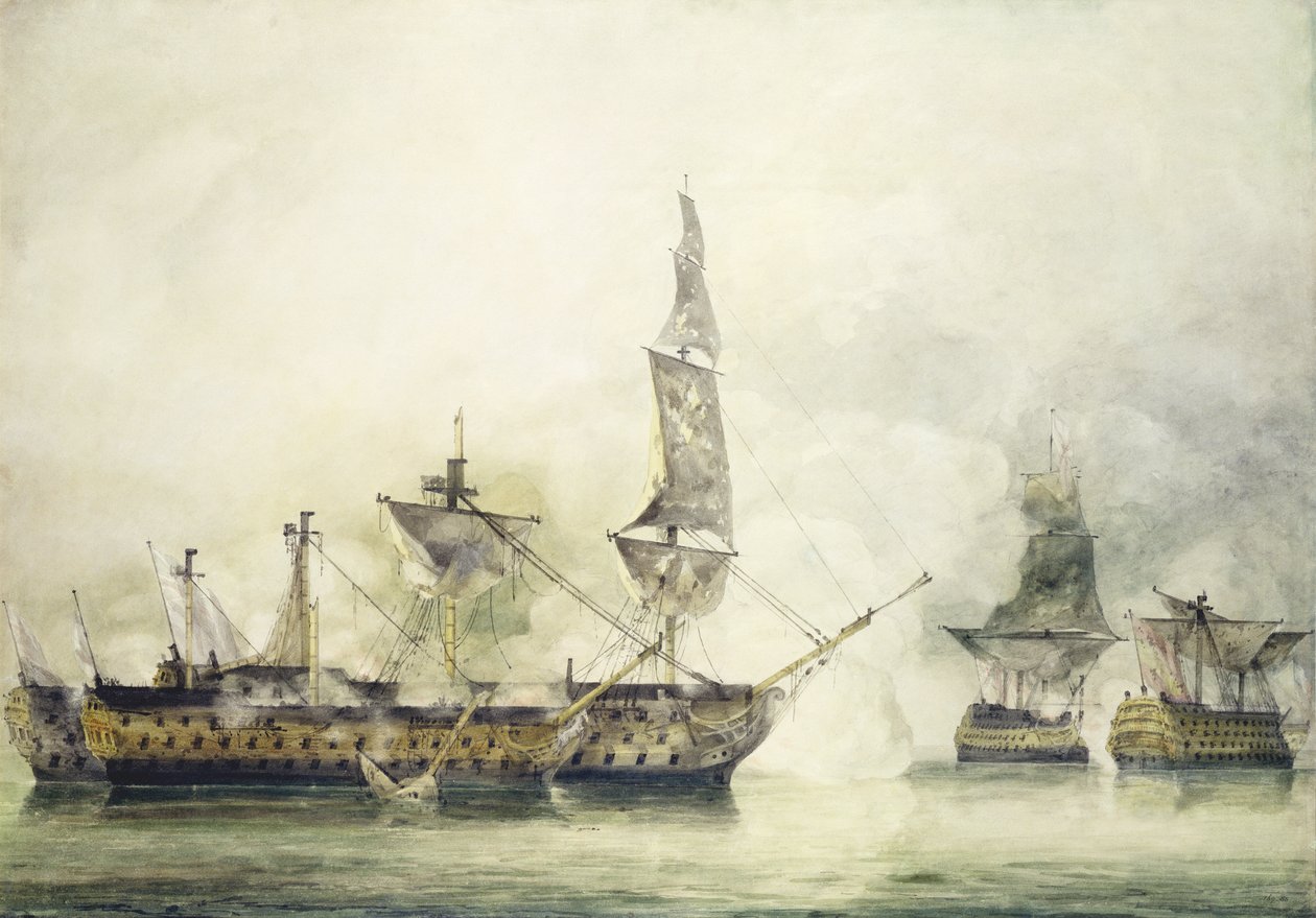 H.M.S. Victory en la Batalla de Trafalgar, 1805 de John Constable