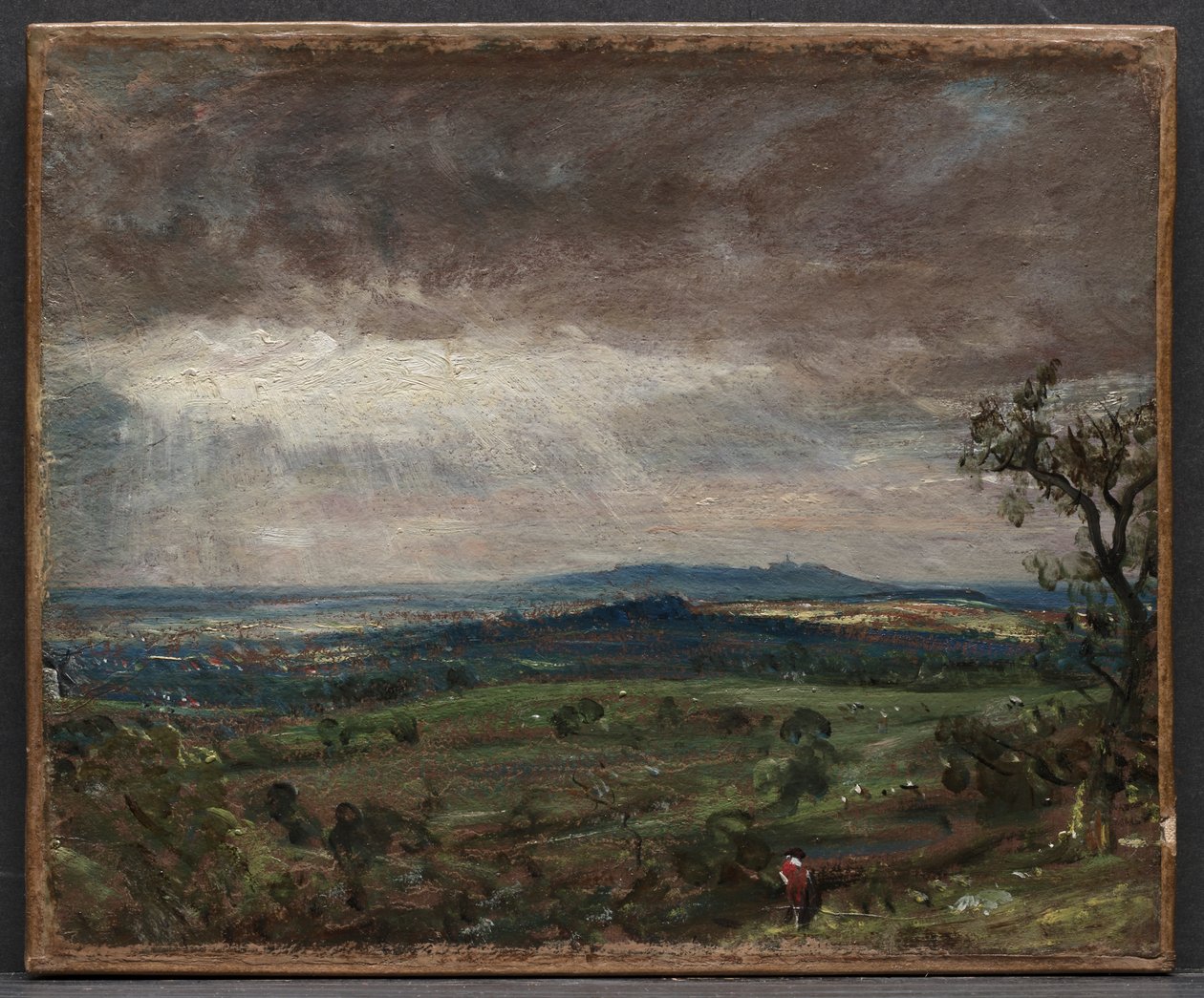 Hampstead Heath, Looking Toward Harrow, c. 1821 (óleo sobre papel, montado sobre lienzo) de John Constable