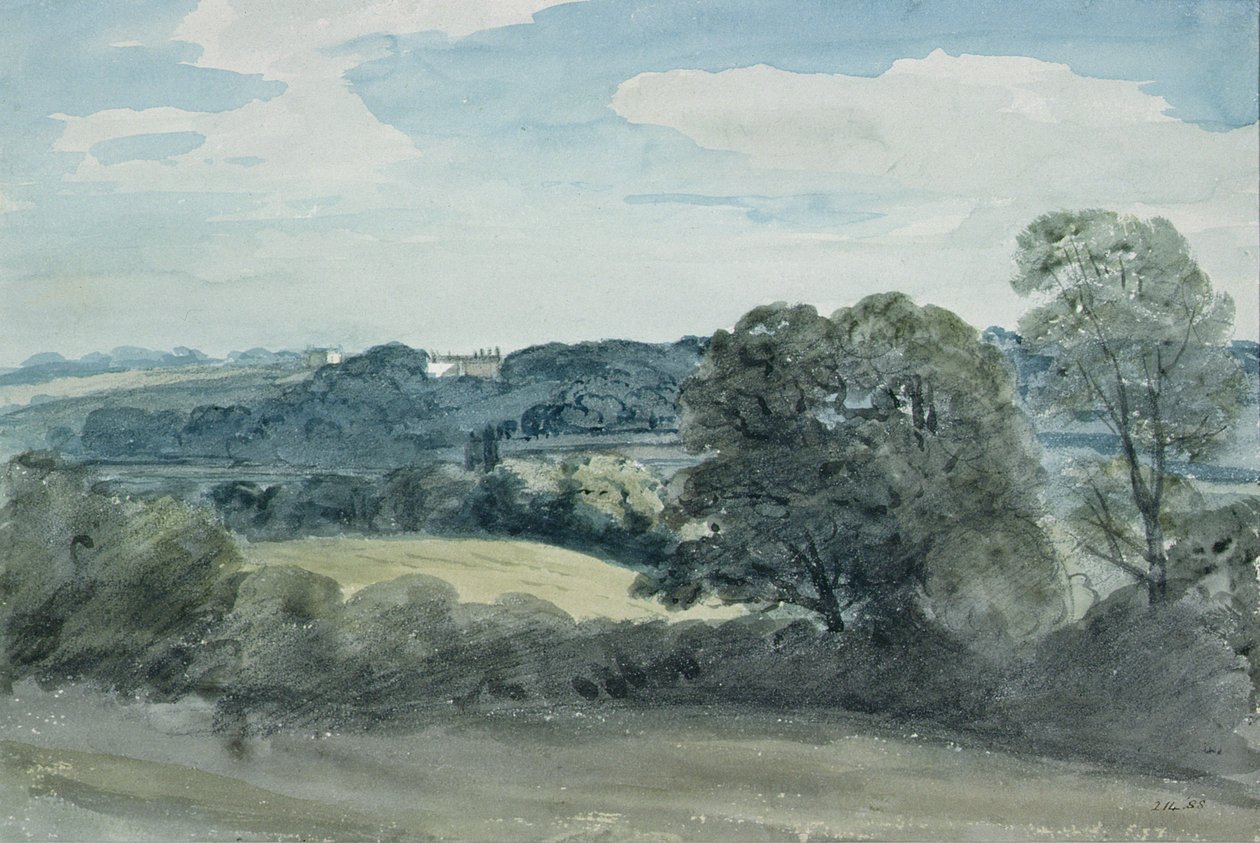 Paisaje con edificios a lo lejos de John Constable