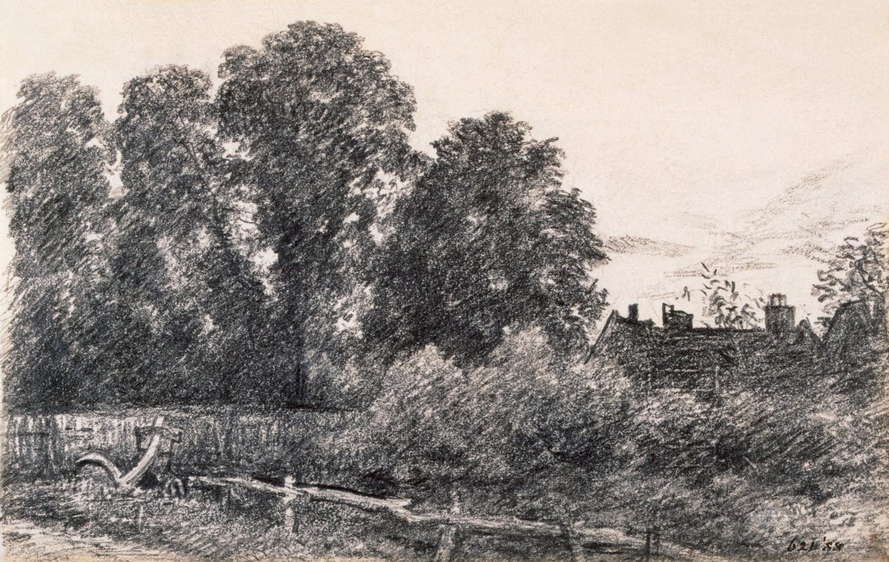 Paisaje con Olmos y una Casa de John Constable