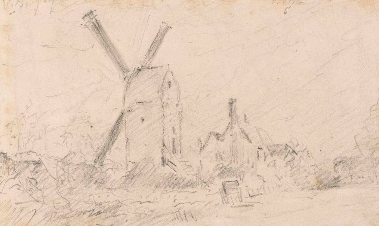 Paisaje con molino de viento de John Constable
