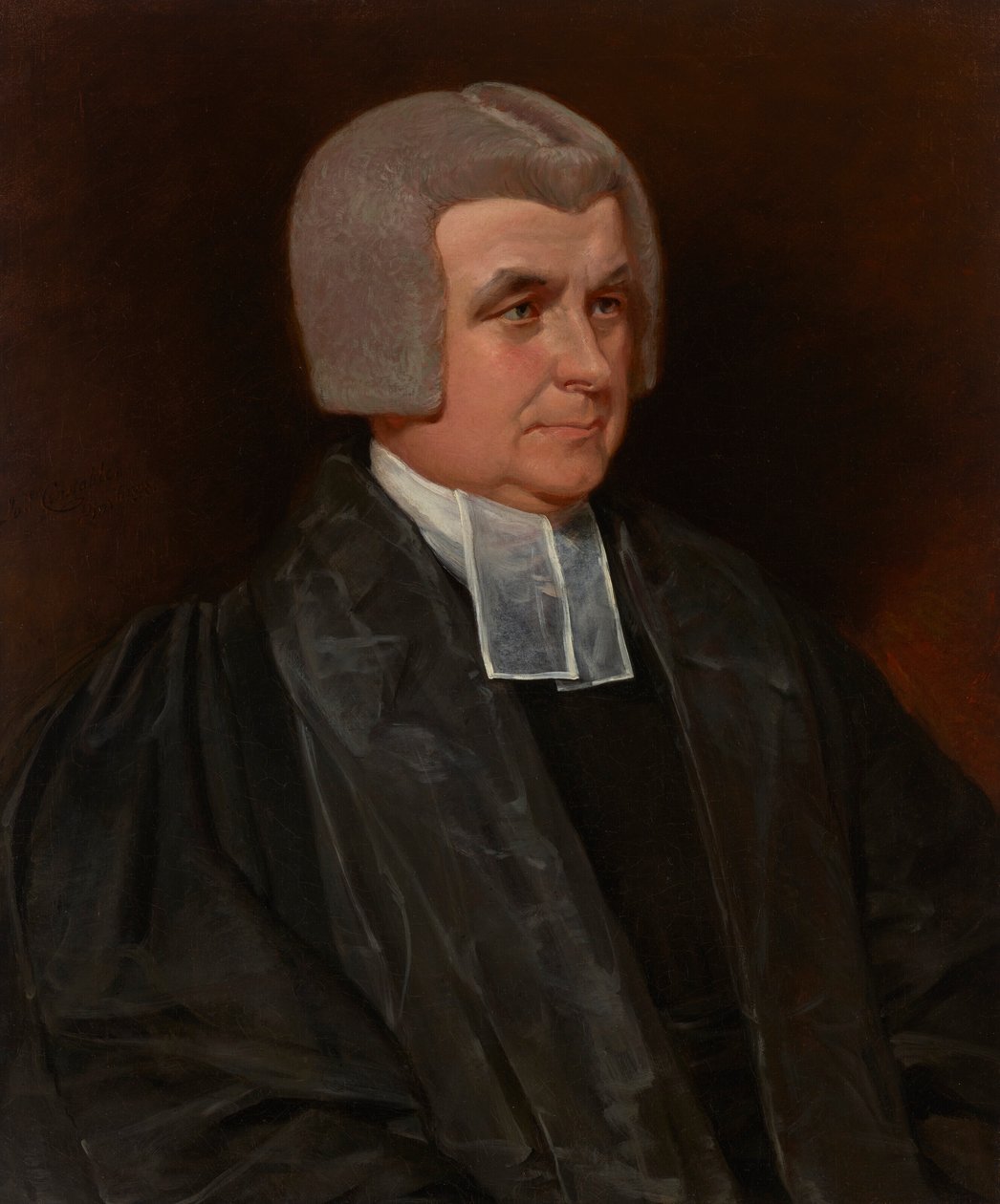 Retrato del reverendo Dr. John Wingfield (1760-1825), canónigo de la catedral de Worcester, de medio cuerpo, con toga negra y bandas blancas. de John Constable