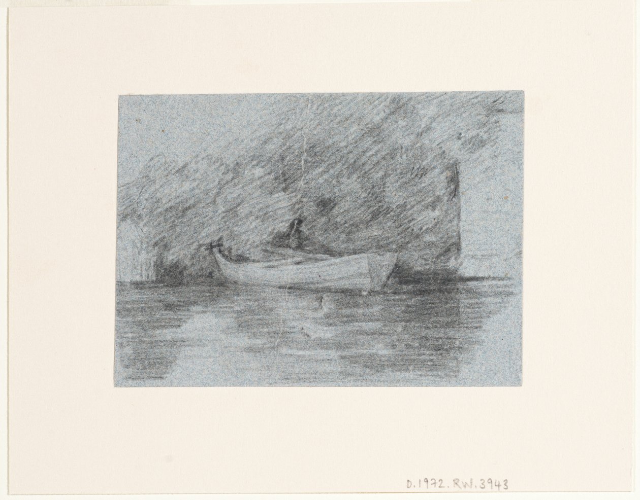 Barco de remos amarrado bajo un banco de John Constable