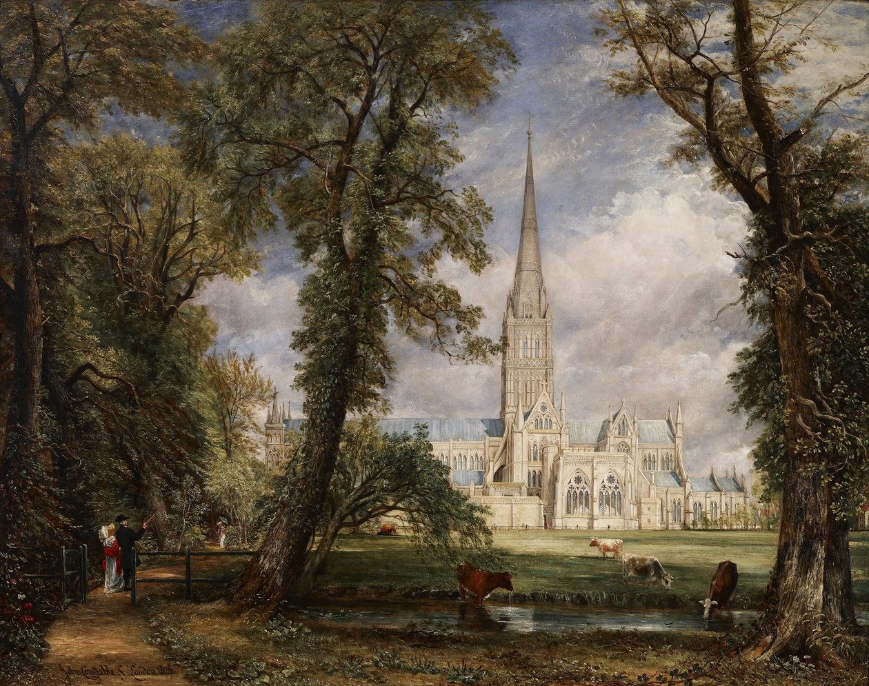 La catedral de Salisbury desde el jardín del obispo de John Constable