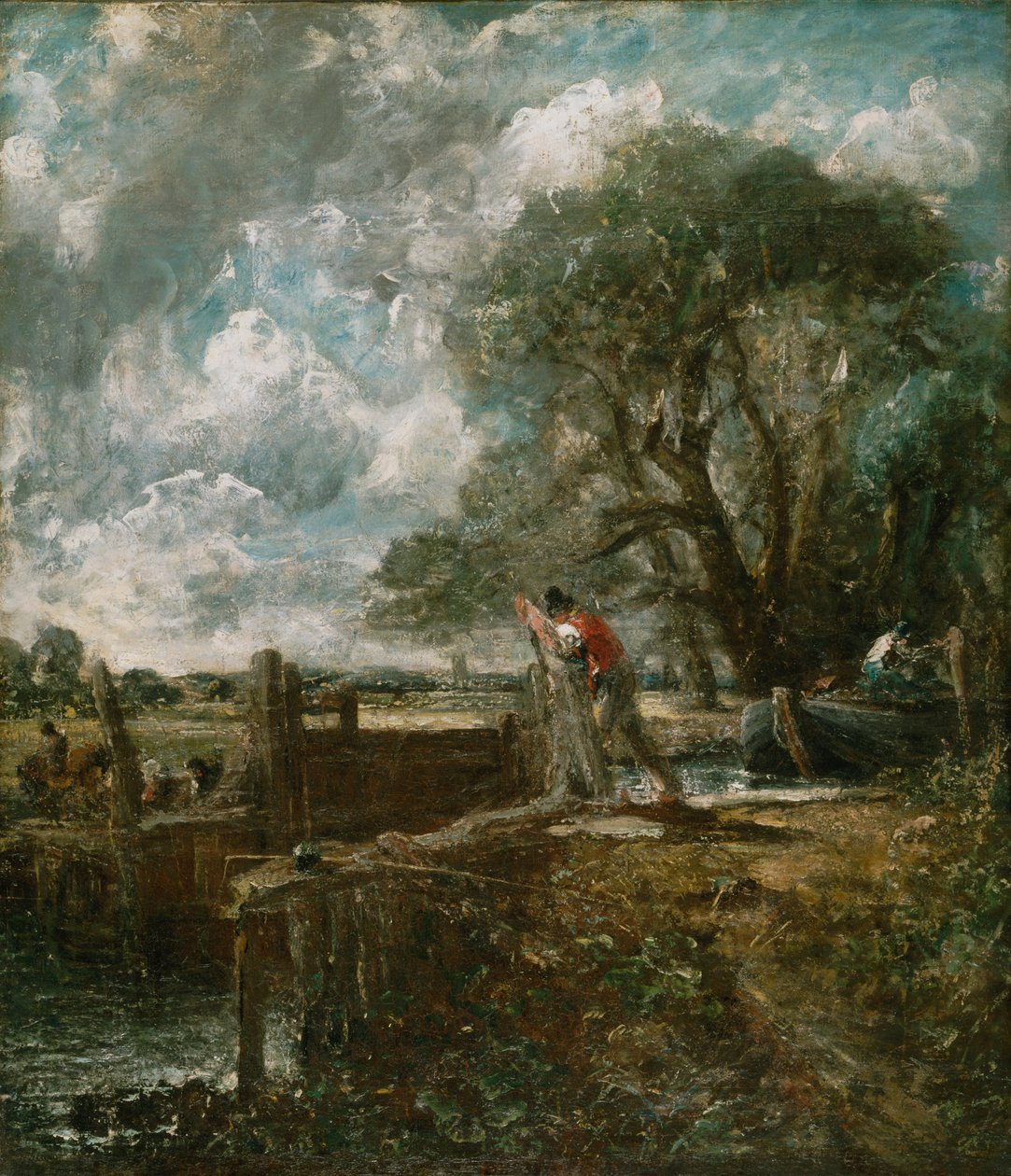 Boceto para «Un barco pasando una esclusa» de John Constable