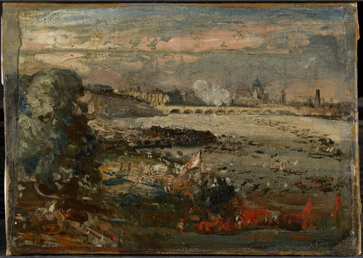 Boceto para «La inauguración del puente de Waterloo vista desde las escaleras de Whitehall, 18 de junio de 1817» de John Constable