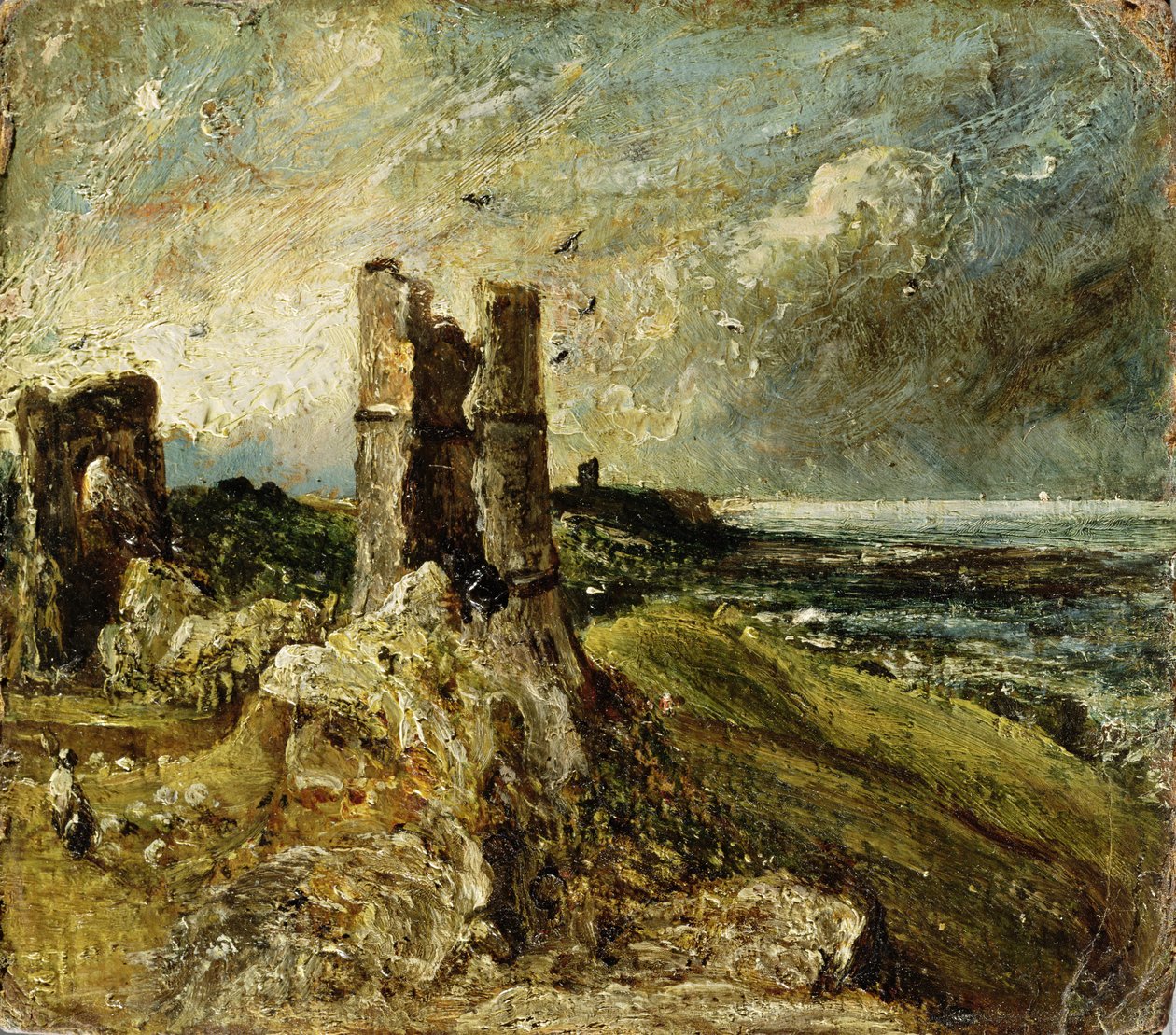 Boceto del Castillo de Hadleigh (recto) de John Constable