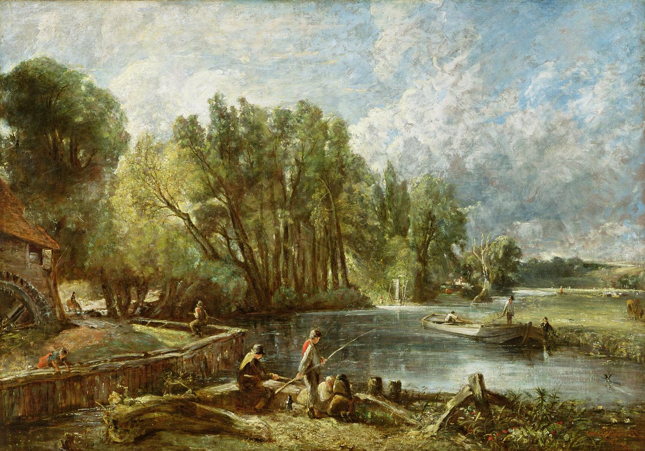 Los jóvenes Waltonianos - Molino de Stratford, c.1819-25 de John Constable