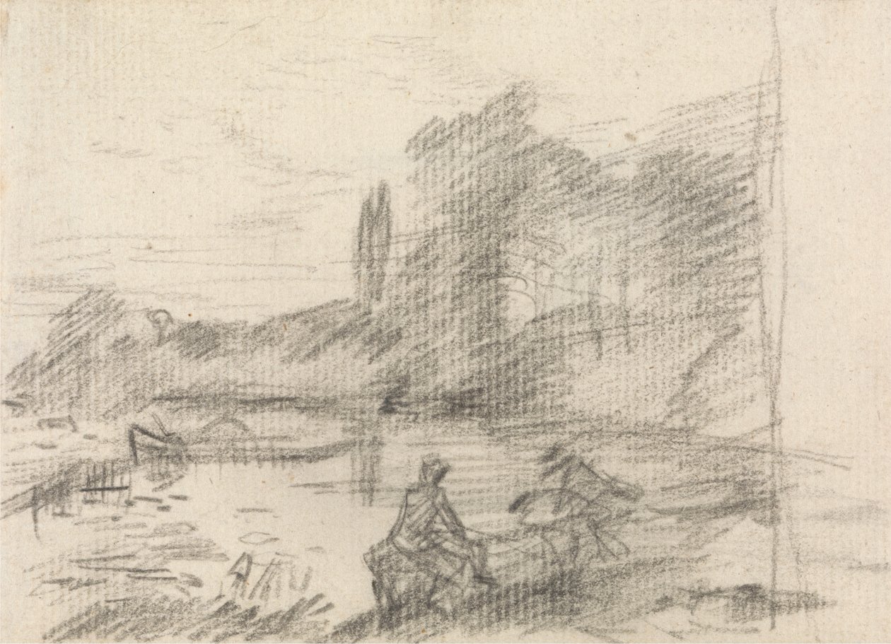 Dos figuras junto a un río de John Constable