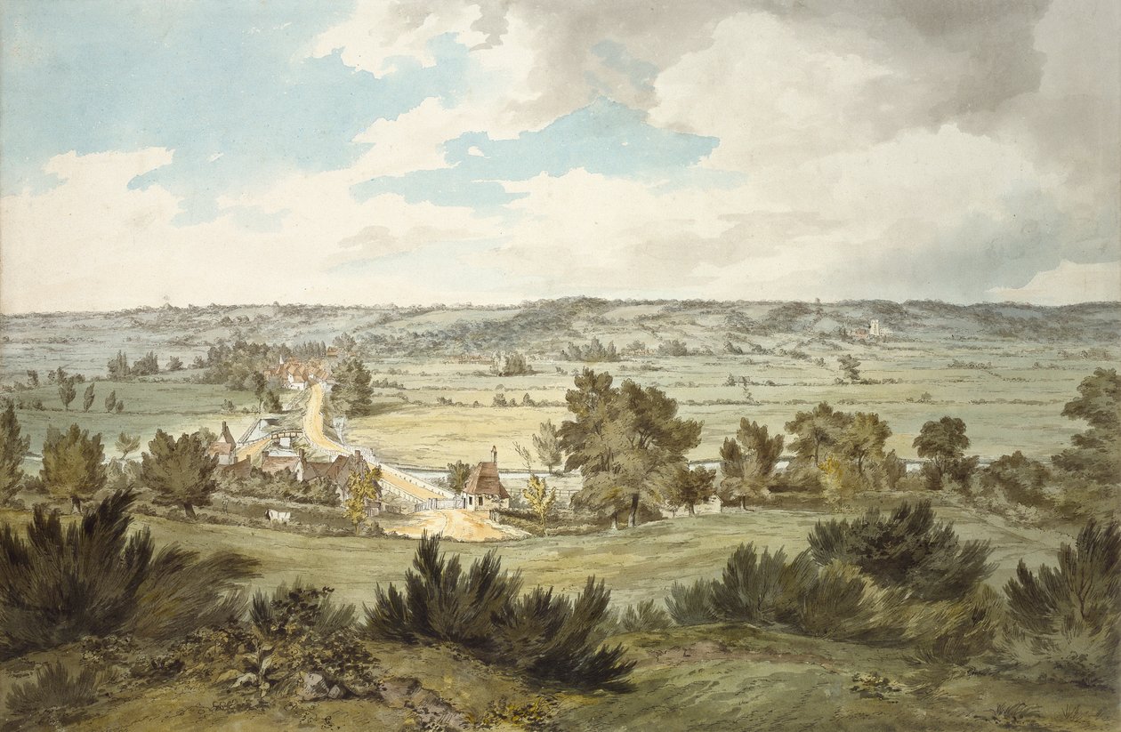 Valle del Stour con Stratford St Mary visto desde cerca de Dedham, c1800 de John Constable