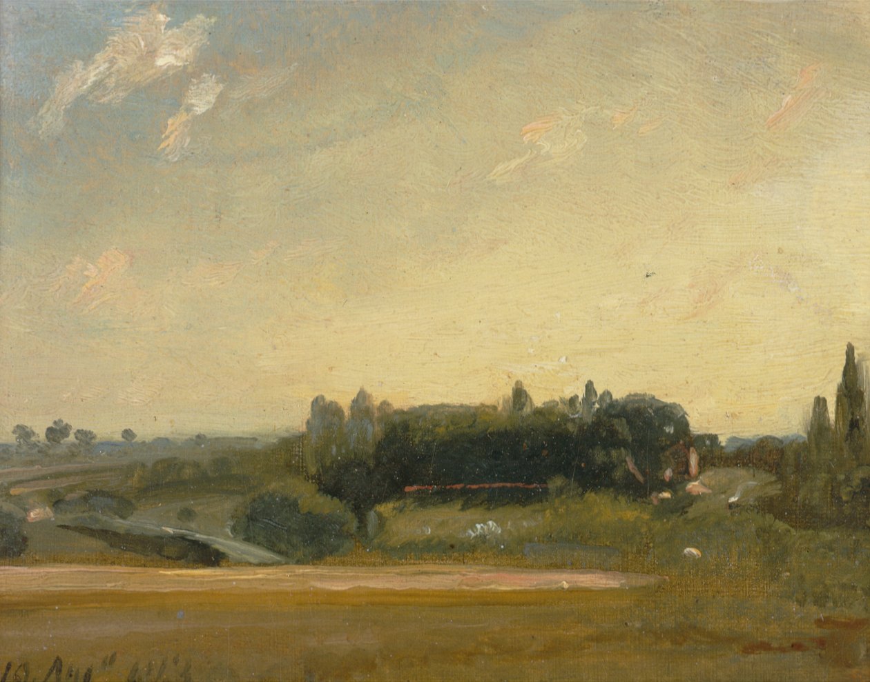 Vista Hacia la Rectoría, East Bergholt, 1813 de John Constable