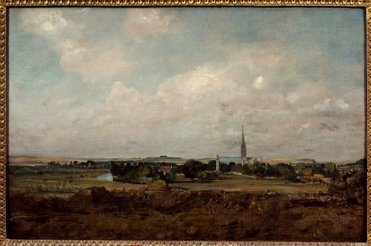 Vista de Salisbury en Inglaterra. Pintura de John Constable (1776-1837) Dim. 0,35x0,51 m París, Museo del Louvre de John Constable