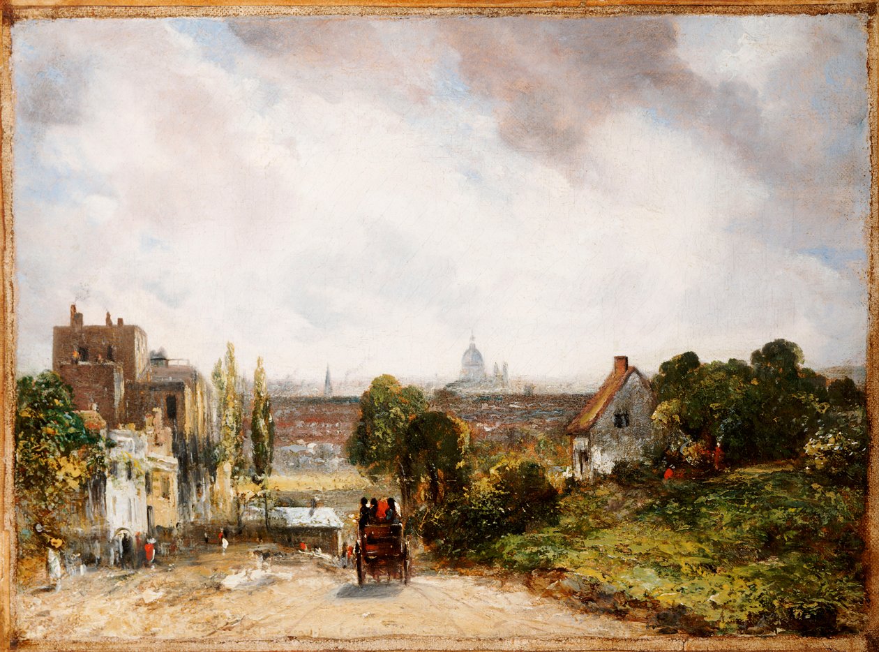Vista de la Ciudad de Londres desde la Cabaña de Sir Richard Steele, Hampstead, c.1832 de John Constable