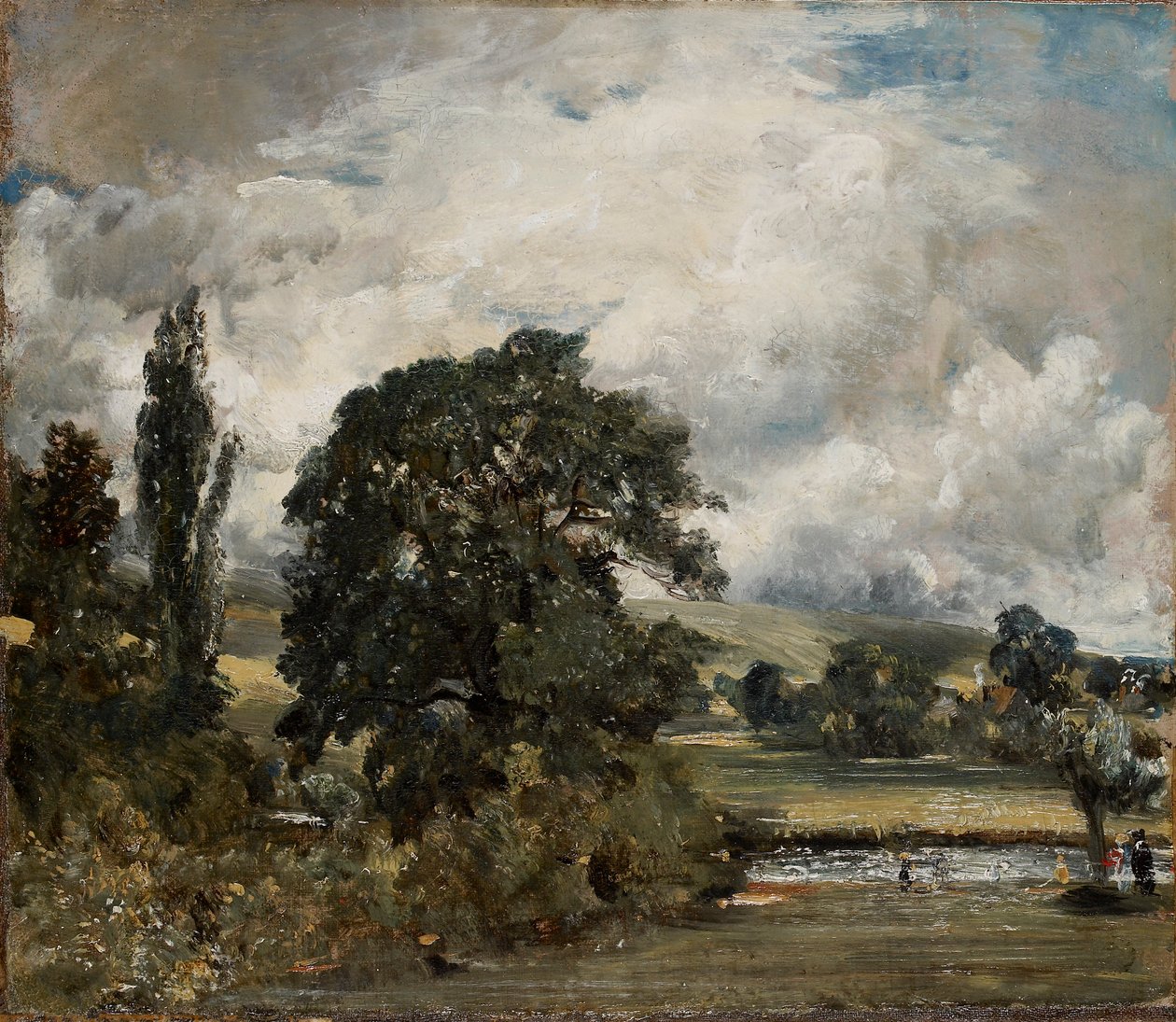 Prados de agua cerca de Salisbury, 1820-1829 de John Constable