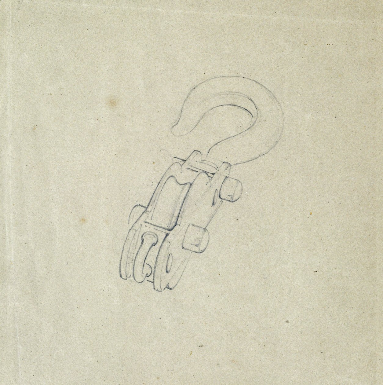 Bloque y gancho, c.1835-38 (lápiz sobre papel) de John Cooke Bourne