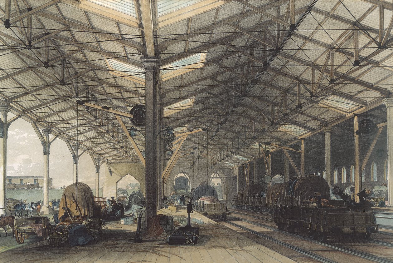 Cobertizo de mercancías, Bristol, Great Western Railway, 1846 de John Cooke Bourne