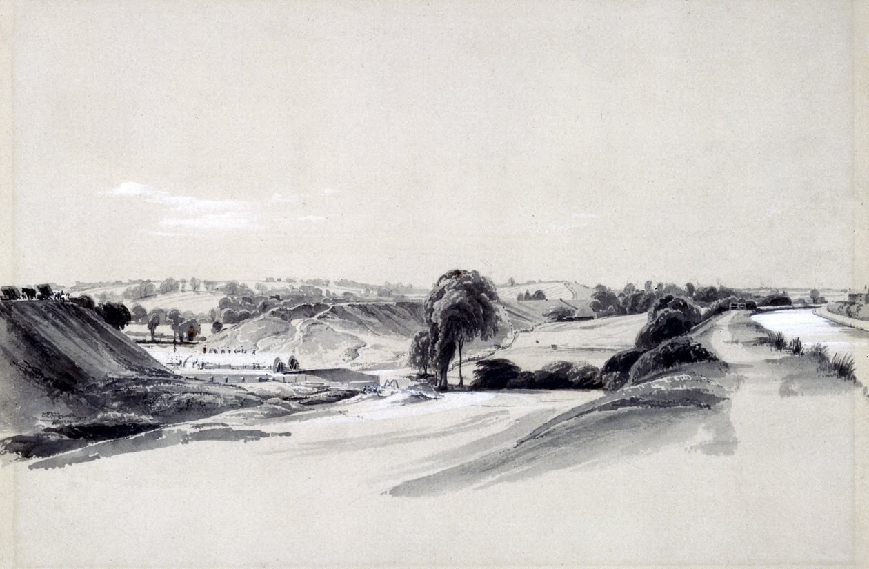 Construcción de un terraplén, Bugbrooke, 10 de julio de 1837 de John Cooke Bourne