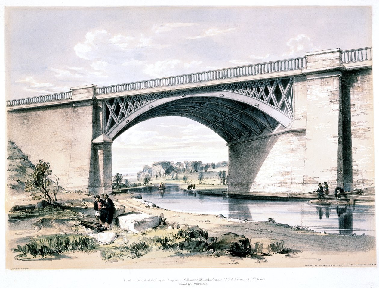 Puente de Nash Mill, cerca de Kings Langley, Hertfordshire, 1839 de John Cooke Bourne