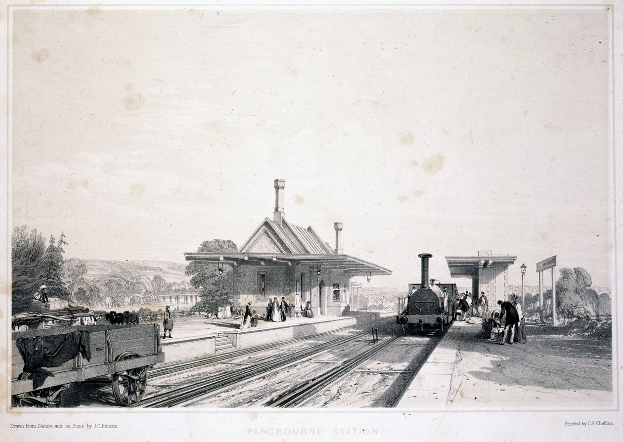 Estación de Pangbourne, 1846 de John Cooke Bourne