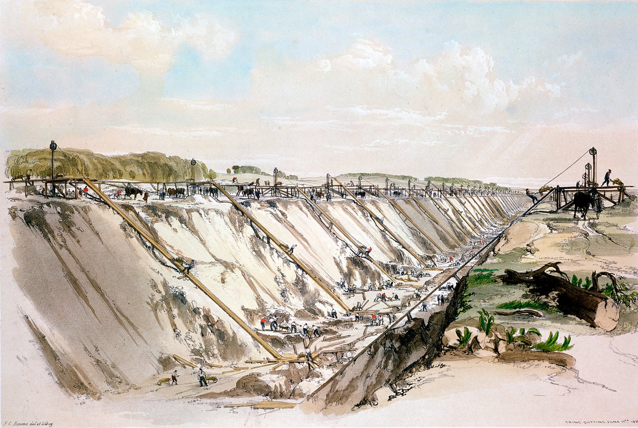 Corte de Tring, Ferrocarril de Londres y Birmingham, 17 de junio de 1837 de John Cooke Bourne