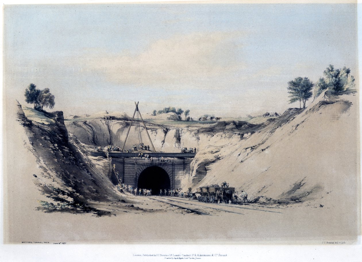Túnel de Watford, Hertfordshire, 6 de junio de 1837 de John Cooke Bourne