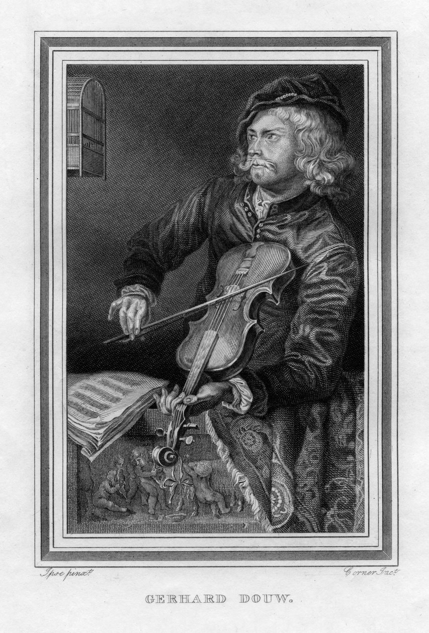 Gerrit Dou 1613-1675, pintor holandés, 1816 de John Corner