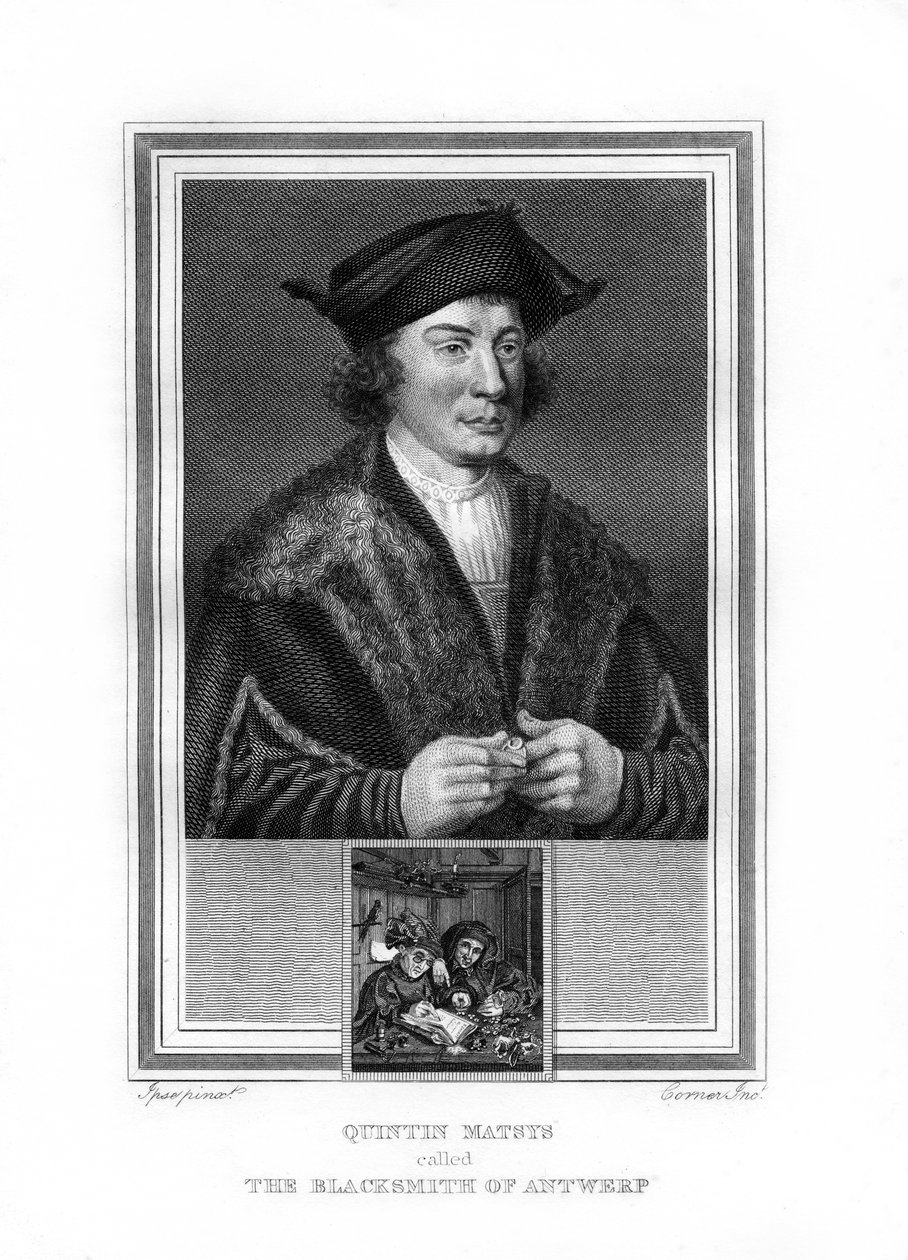 Quentin Matsys, pintor en la tradición flamenca, 1825 de John Corner