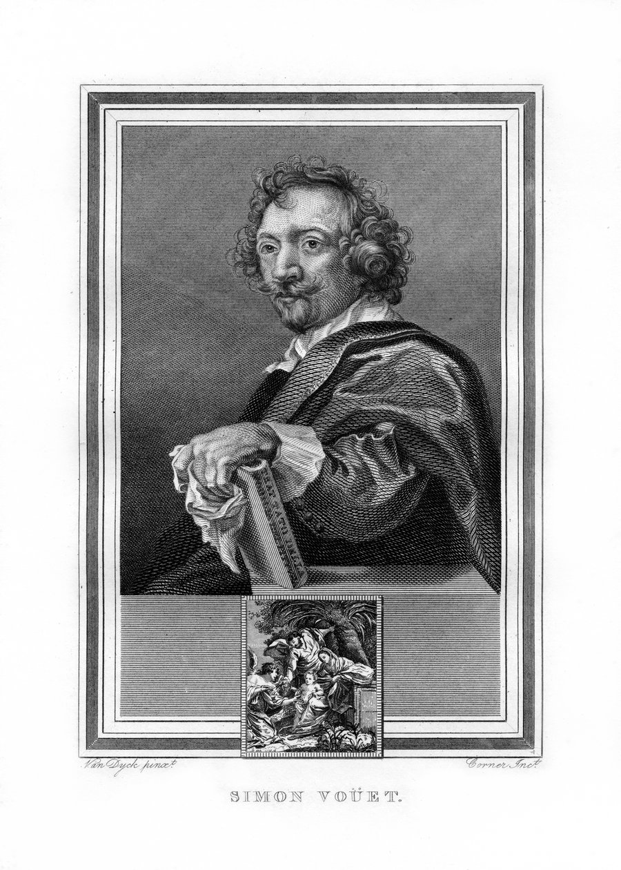 Simon Vouet, pintor de la era barroca francesa, 1825 de John Corner