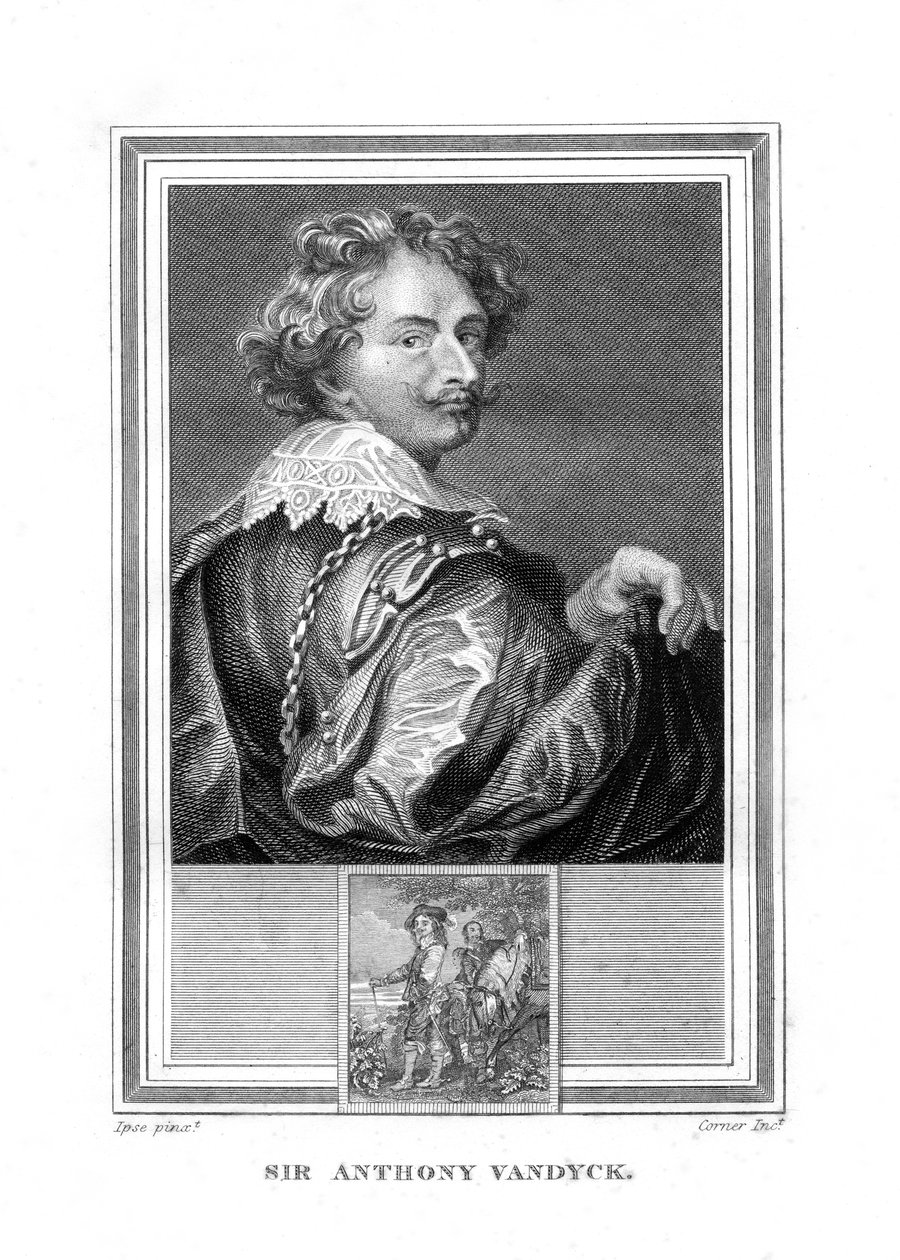 Sir Anthony Anton van Dyck, 1599-1641, pintor flamenco, 1825 de John Corner