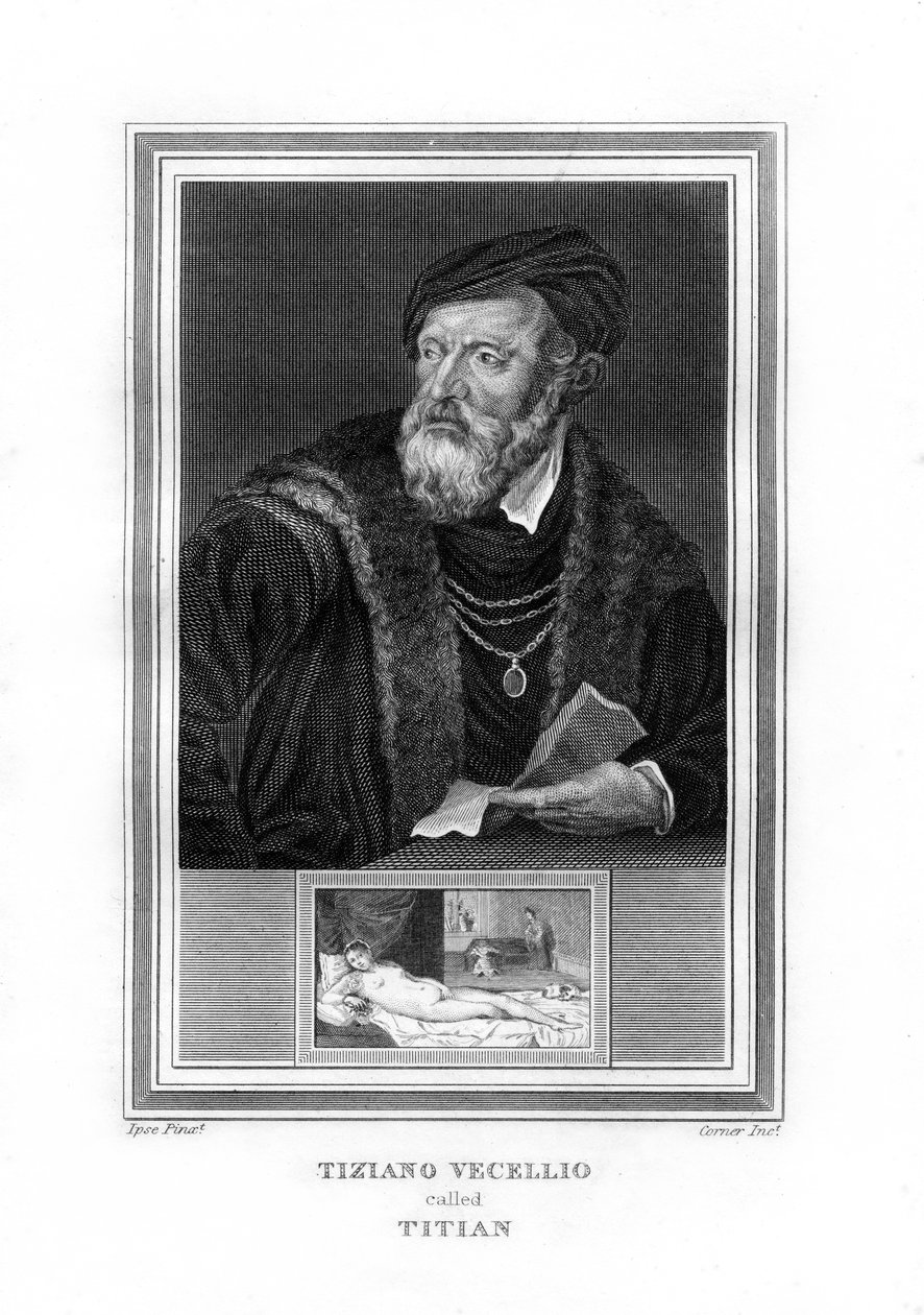 Tiziano Vecelli, pintor italiano del Alto Renacimiento, 1825 de John Corner