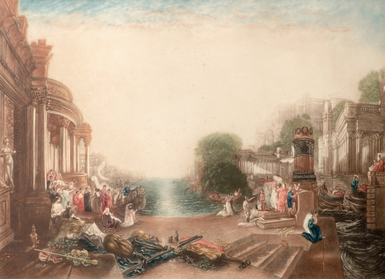 La decadencia de Cartago (mezzotinta) de John Cother Webb